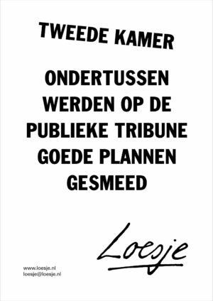 Tweede kamer / op de publieke tribune werden ondertussen goede plannen gesmeed