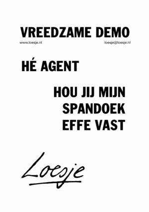 Vreedzame demo / hé agent / hou jij mijn spandoek effe vast