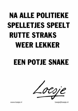 Na alle politieke spelletjes speelt Rutte straks weer lekker een potje Snake