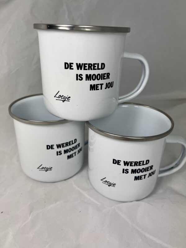 Emaille mok - De wereld is mooier met jou - Afbeelding 4
