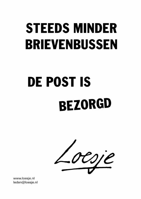 Steeds minder brievenbussen/ de post is bezorgd