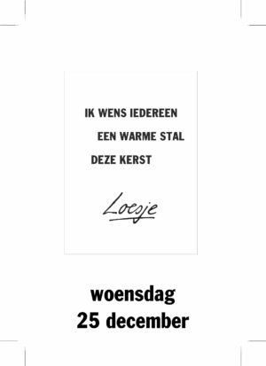 Ik wens iedereen een warme stal deze kerst