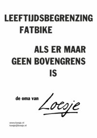 Leeftijdsbegrenzing fatbike / als er maar geen bovengrens is - de oma van