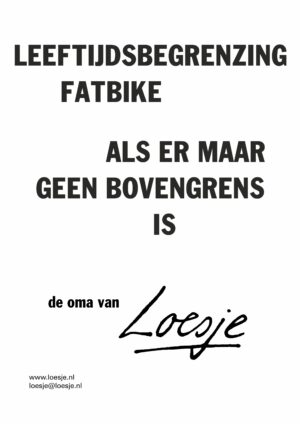 Leeftijdsbegrenzing fatbike / als er maar geen bovengrens is – de oma van