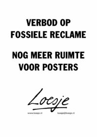 Verbod op fossiele reclames / nog meer ruimte voor posters