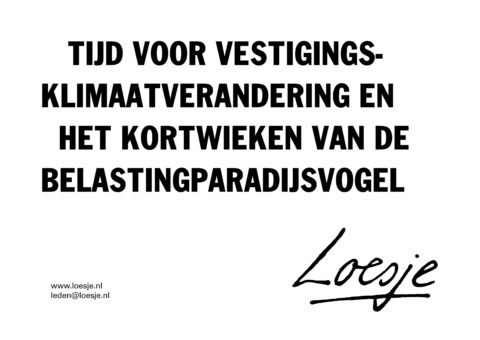 Tijd voor vestigingsklimaatverandering en het kortwieken van de belastingparadijsvogel