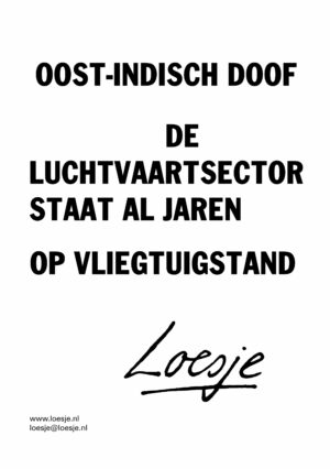 Oost-indisch doof / de luchtvaartsector staat al jaren in vliegtuigmodus