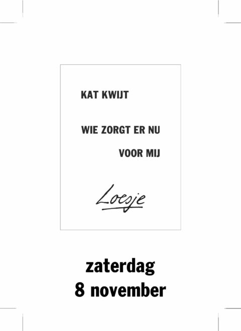 Kat kwijt wie zorgt er nu voor mij