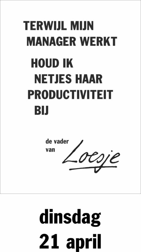 Terwijl mijn manager werkt houd ik netjes haar productiviteit bij