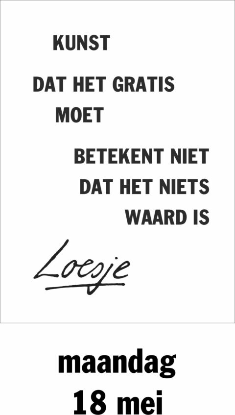 Kunst dat het gratis moet betekent niet dat het niets waard is