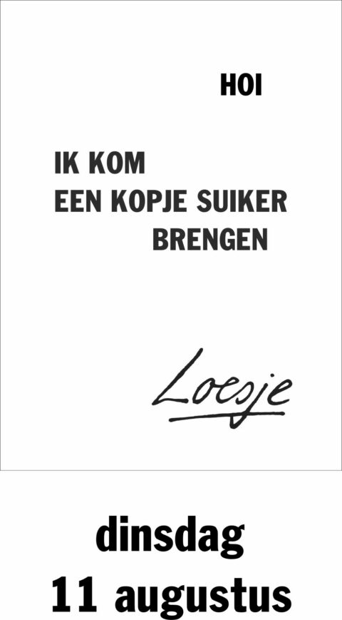 Hoi ik kom een kopje suiker brengen