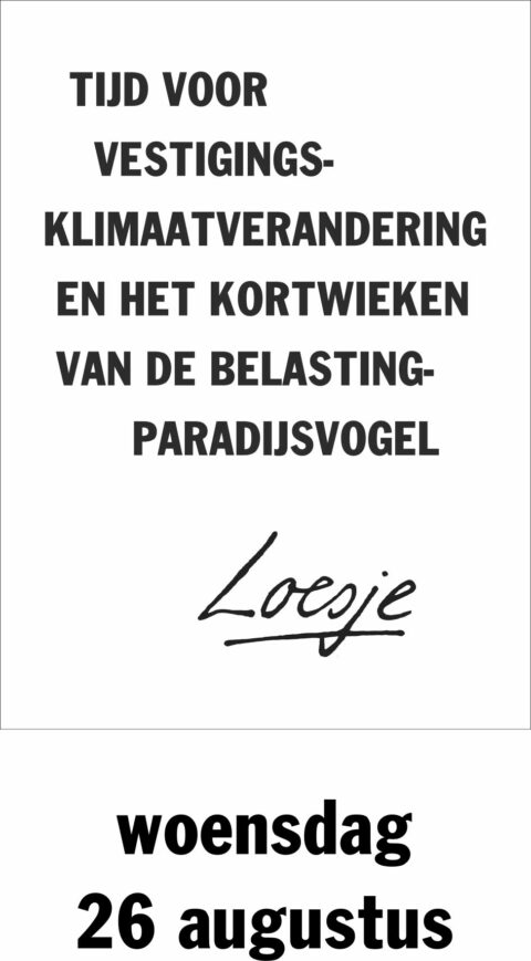 Tijd voor vestigingsklimaatverandering en het kortwieken van de belastingparadijsvogel
