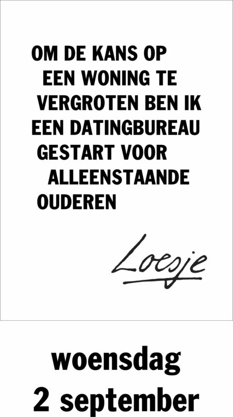 Om de kans op een woning te vergroten ben ik een datingbureau gestart voor alleenstaande ouderen