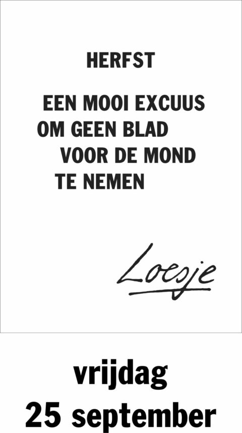 Herfst een mooi excuus om geen blad voor de mond te nemen