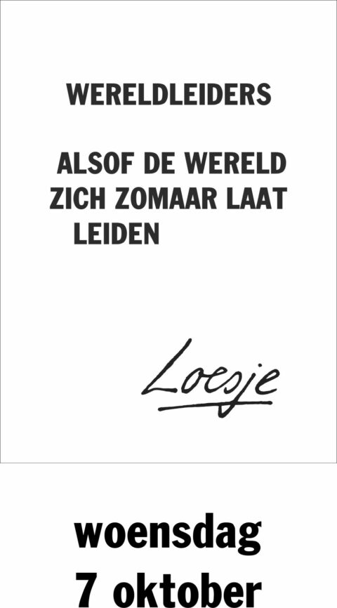 Wereldleiders alsof de wereld zich zomaar laat leiden