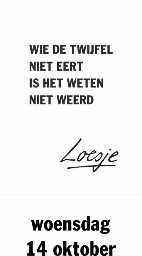 Wie de twijfel niet eert is het weten niet weerd