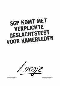 SGP komt met verplichte geslachtstest voor kamerleden