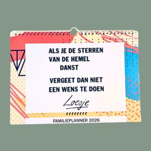 Loesje familieplanner 2026 - Als je de sterren van de hemel danst vergeet dan niet een wens te doen