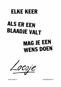 Elke keer als er een blaadje valt mag je een wens doen
