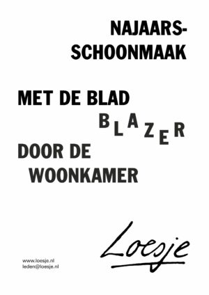 Najaarsschoonmaak / met de bladblazer / door de woonkamer