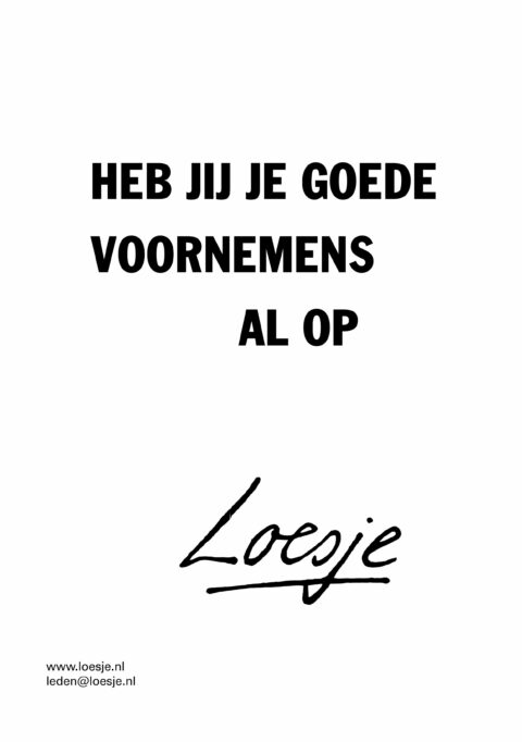 Heb jij je goede voornemens al op