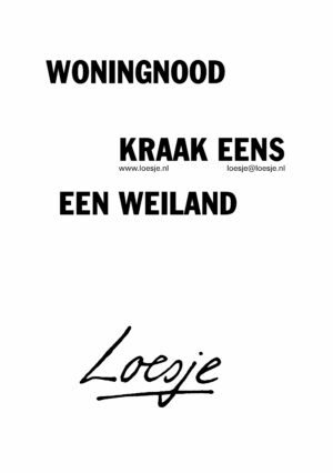 Woningnood / kraak eens een weiland