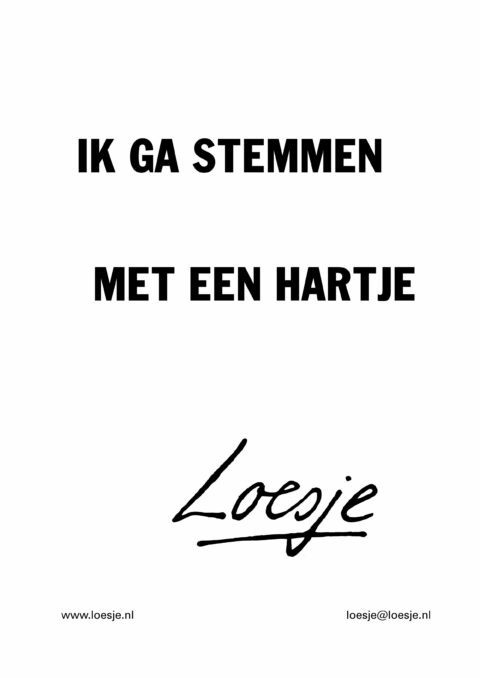 ik ga stemmen met een hartje