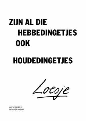 Zijn al die hebbedingetjes ook houdedingetjes