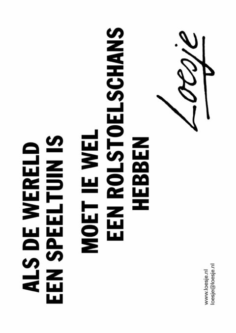 Als de wereld een speeltuin is moet ie wel een rolstoelschans hebben