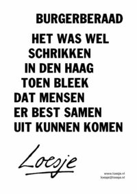 Burgerberaad / het was wel schrikken in Den Haag toen bleek dat mensen er best samen uit kunnen komen