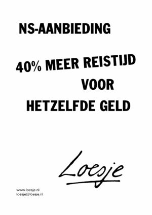 NS-aanbieding / 40% meer reistijd voor hetzelfde geld