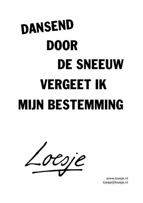 Dansend door de sneeuw / vergeet ik mijn bestemming
