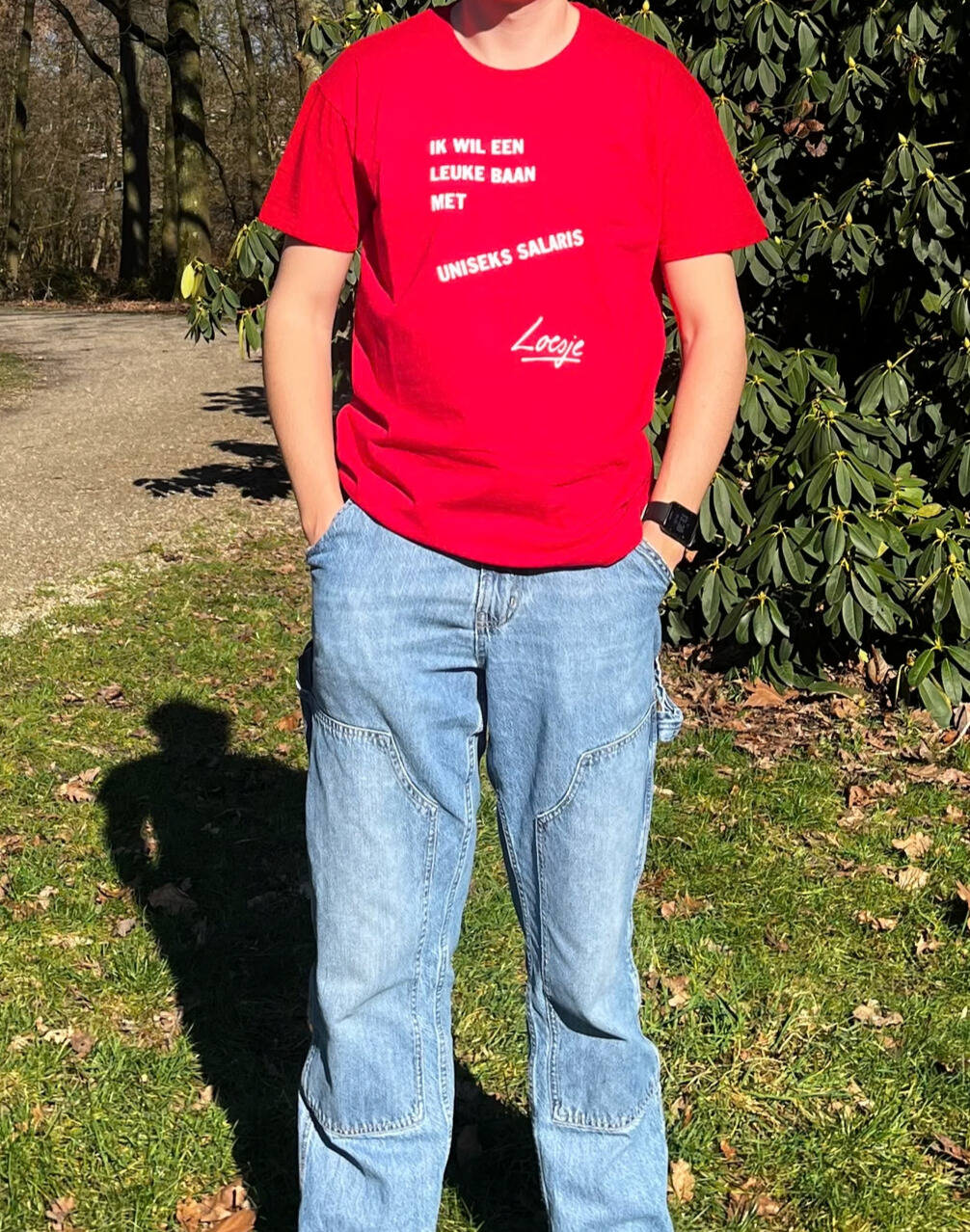 Loesje T-shirt - ik wil een leuke baan met uniseks salaris