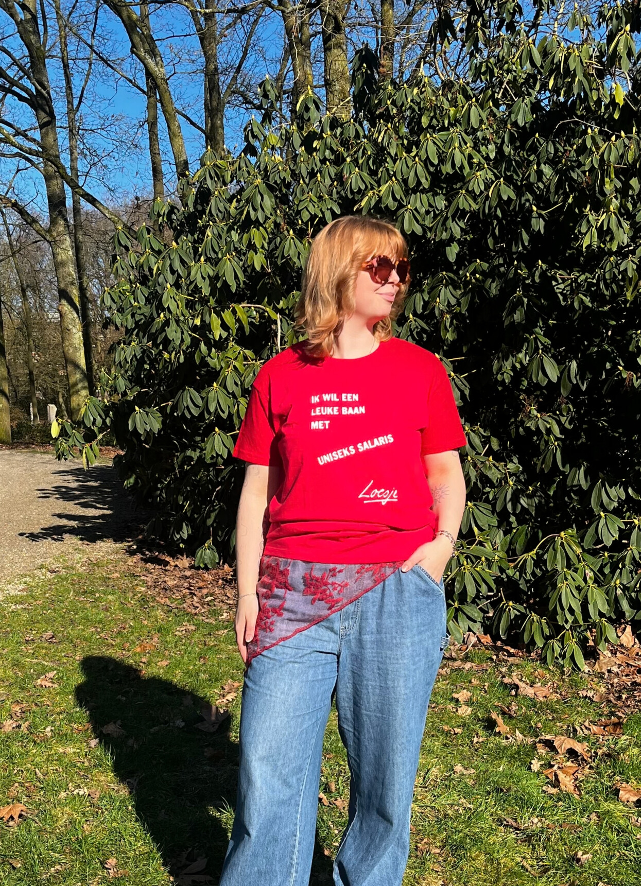 Loesje T-shirt - ik wil een leuke baan met uniseks salaris