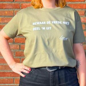 Loesje T-shirt - bewaar de vrede niet - deel m uit