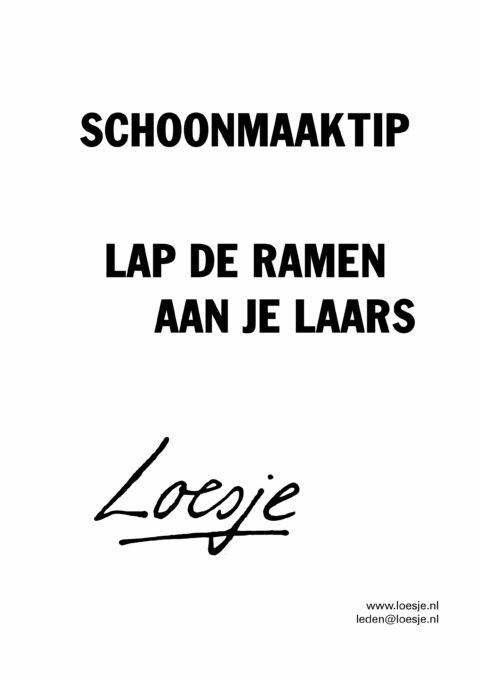 Schoonmaaktip / lap de ramen aan je laars