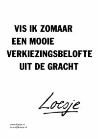 Vis ik zomaar een mooie verkiezingsbelofte uit de gracht