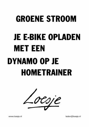 Groene stroom / je e-bike opladen met een dynamo op je hometrainer