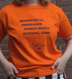 Loesje oranje shirt WK voetbal