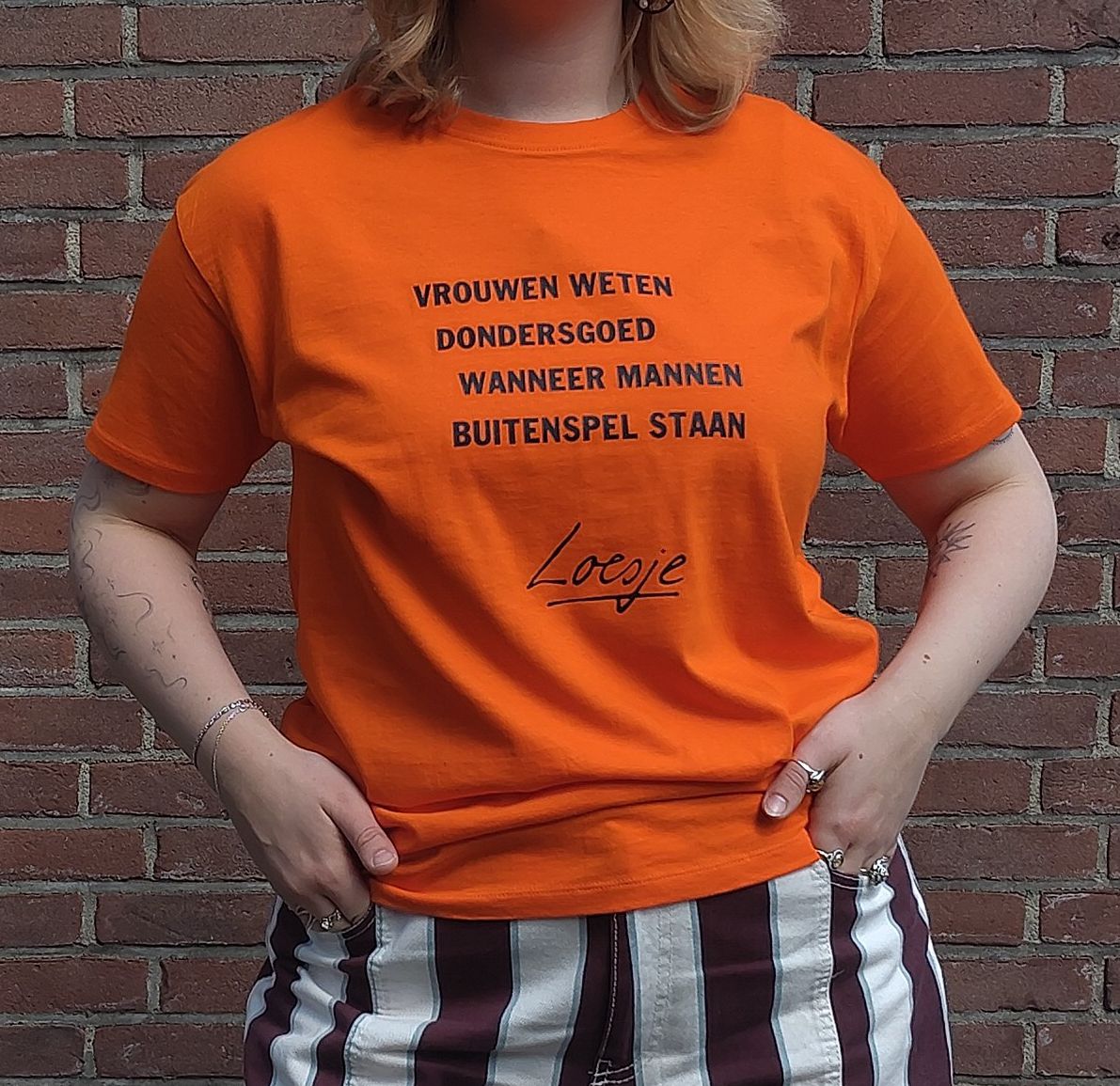 Loesje oranje shirt WK voetbal