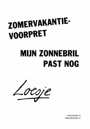 Zomervakantievoorpret Mijn zonnebril past nog