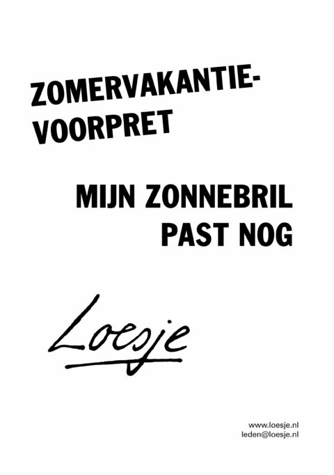 Zomervakantievoorpret Mijn zonnebril past nog