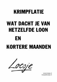 Krimpflatie / wat dacht je van hetzelfde loon en kortere maanden