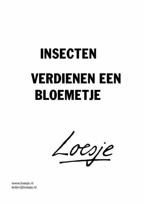 Insecten verdienen een bloemetje
