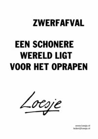 Zwerfafval / een schonere wereld ligt voor het oprapen