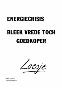 Energiecrisis / bleek vrede toch goedkoper